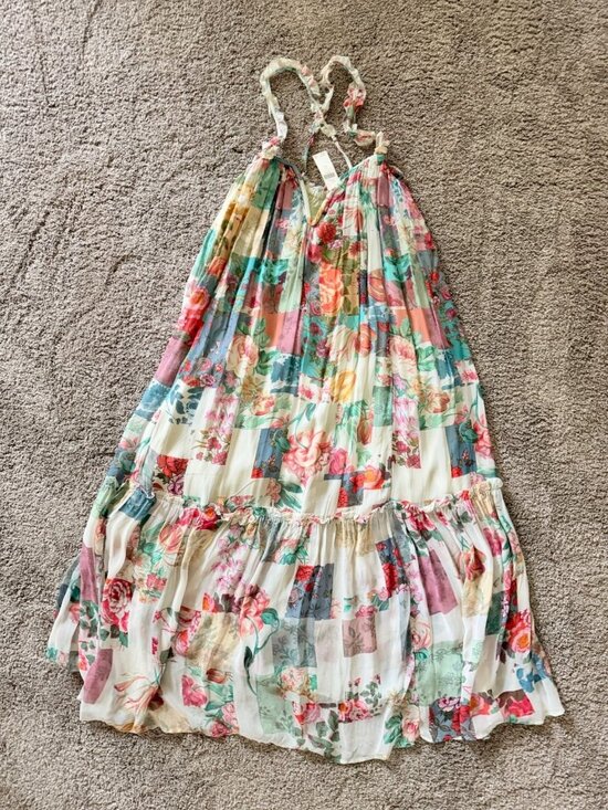Anthropologie Dresses & Skirts - NEW Anthropologie Chiffon Shift Midi Dress Floral Sleeveless Beach Size XXSmall